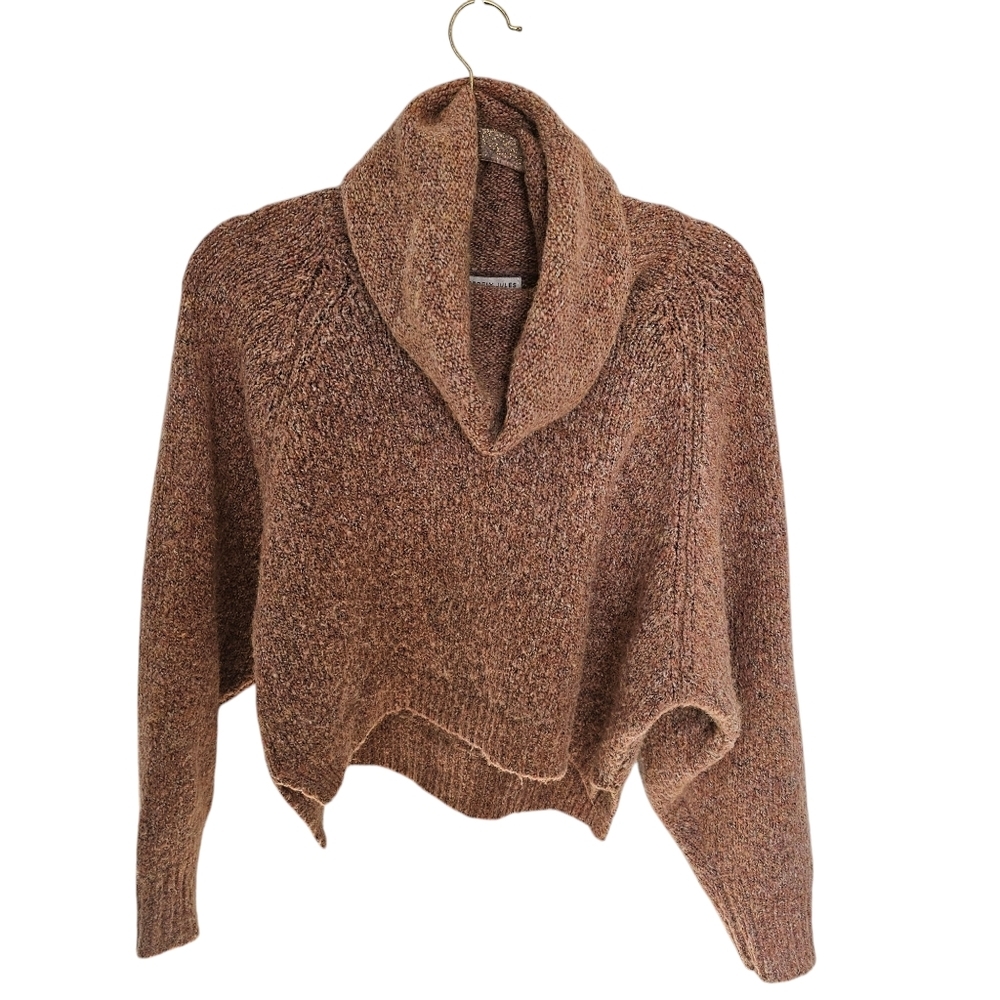 Sincerely‎ Jules cowl neck crop sweater pink orange XS Wool blend